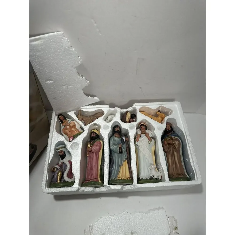 Nativity Set JC Penney‎ Home Collection Porcelain Hand Painted 11 Pieces Vintage